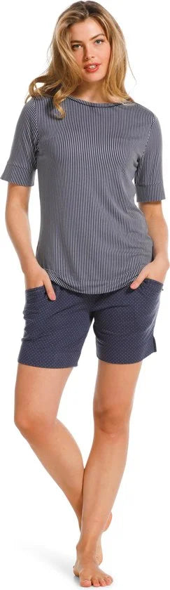 Pastunette korte pyjamabroek dames - NOS - Dark Blue - S - Blauw