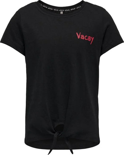 ONLY  KOGELIN FIT S/S KNOT TOP JRS Meisjes Top  - Maat 158/164