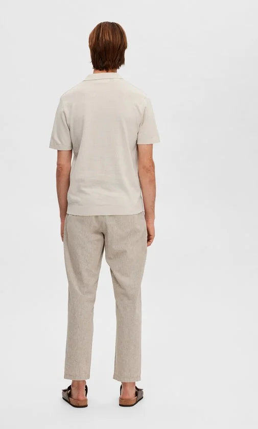 SELECTED HOMME SLHLAKE LINEN SS POLO B Heren Trui - Maat S