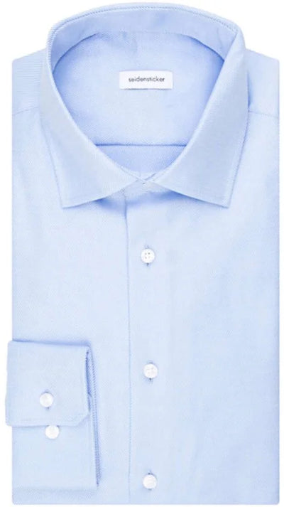 Seidensticker x-slim fit overhemd - popeline - blauw - Strijkvrij - Boordmaat: 42