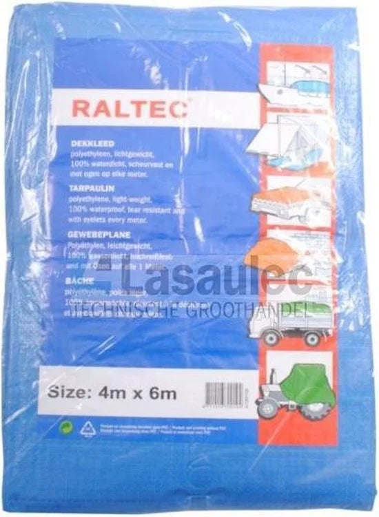 Dekkleed PE 4 x 6 meter ECO 100 gr/m² - blauw