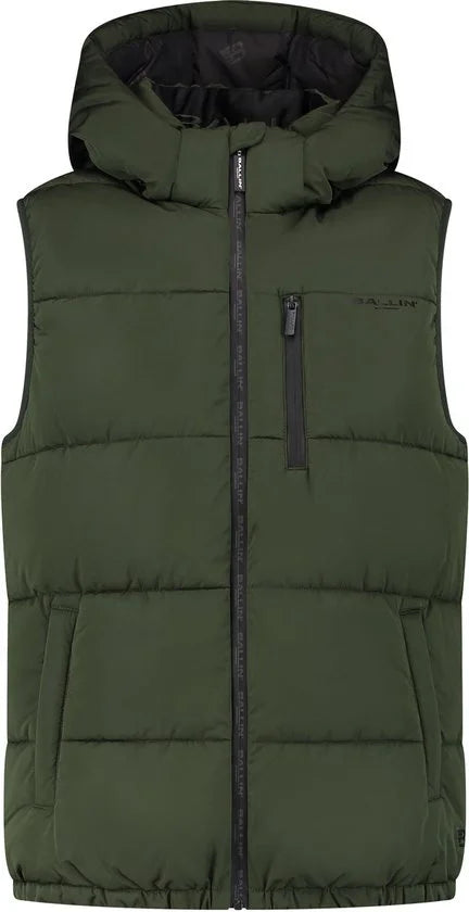 Ballin Amsterdam - Heren Regular Fit Bodywarmer - Groen - Maat XS