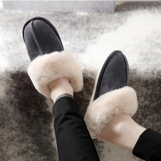 Suède Pantoffels - Maat 42/43 - Heren - Donkergrijs