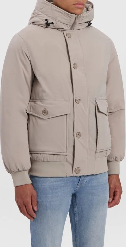 Purewhite - Heren Regular fit Jackets Padded - Taupe - Maat S