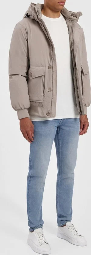 Purewhite - Heren Regular fit Jackets Padded - Taupe - Maat XL