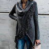Gebreide Tassel Vest - Maat L - Donkergrijs - Bohemian Ibiza stijl