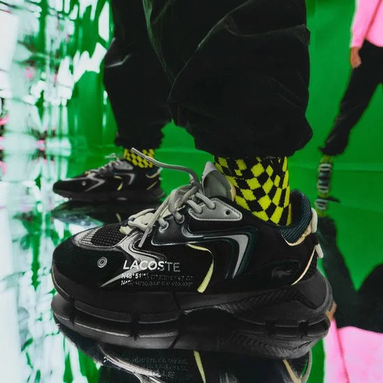 Lacoste L003 Neo Heren Sneakers - Zwart/Donkerblauw - Maat 42,5