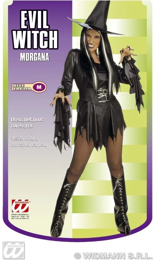 Widmann - Heks & Spider Lady & Voodoo & Duistere Religie Kostuum - Dark Spicy Witch Kostuum Vrouw - Zwart - XL - Halloween - Verkleedkleding