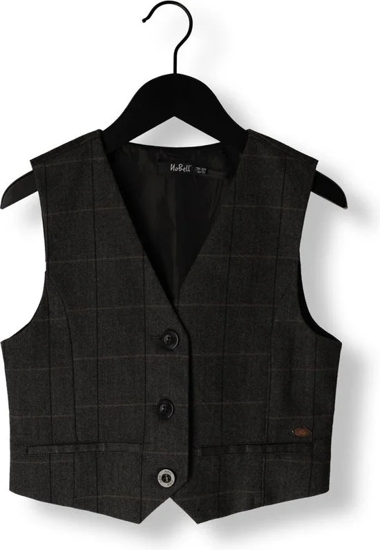 Meisjes gilet geruit - Tintin - Navy blauw