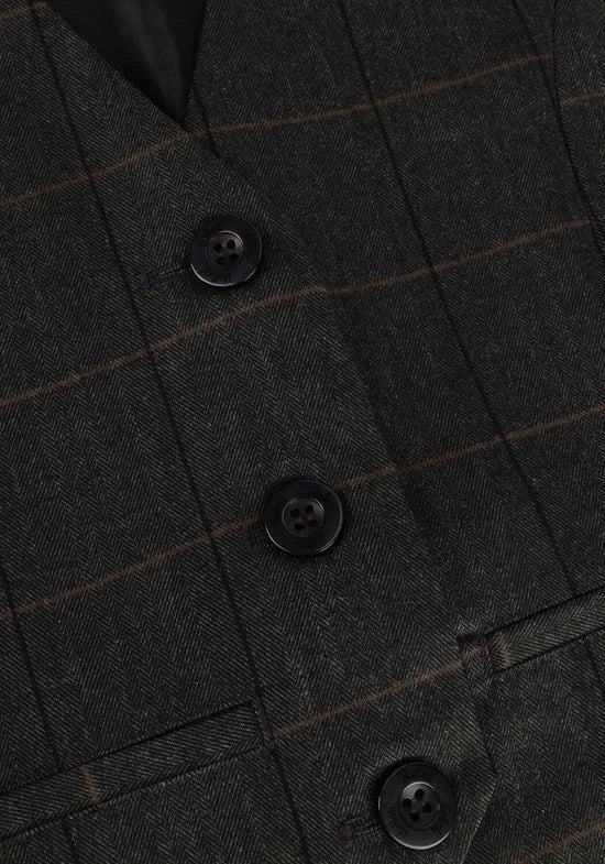 Meisjes gilet geruit - Tintin - Navy blauw