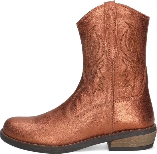 Braqeez 423730-937 Meisjes Cowboy Boots - Bruin - Leer - Veters