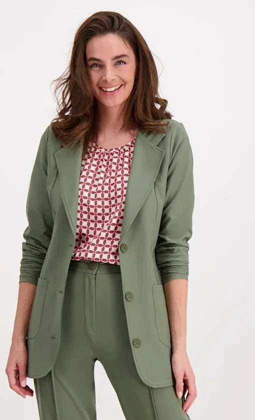 Groene Blazer van Je m'appelle - Dames - Travelstof - Maat 38 - 3 maten beschikbaar