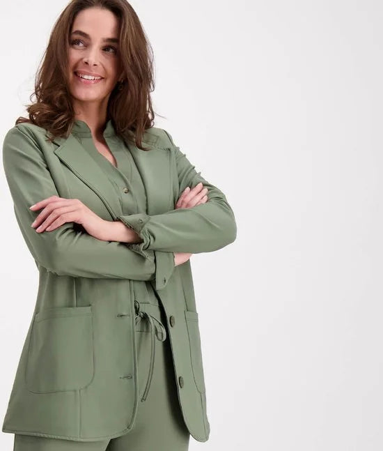 Groene Blazer van Je m'appelle - Dames - Travelstof - Maat 38 - 3 maten beschikbaar