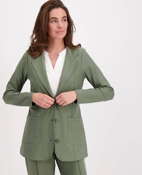 Groene Blazer van Je m'appelle - Dames - Travelstof - Maat 38 - 3 maten beschikbaar