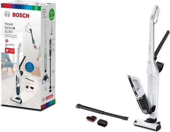 Bosch Serie 4 Flexxo, Droog, Mechanisch, 82 dB, Zakloos, Wit, 0,4 l