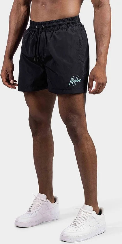 Malelions Atlanta Zwembroek Heren Zwart/Turqouise - Maat: XS