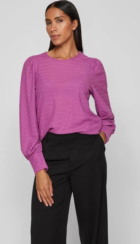 Vila T-shirt Vitallis L/s Top/r 14091418 Cattleya Orchid Dames Maat - S