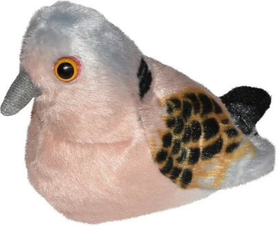 Pluche dieren knuffels tortelduif vogel van 13 cm met echt geluid - Knuffeldieren speelgoed