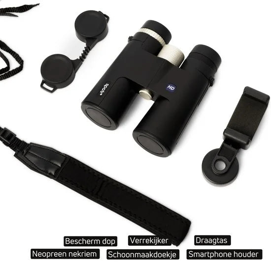 SPOTR® Verrekijker 12x42 HD - Inclusief Telefoonhouder - Voor Volwassene - Compact
