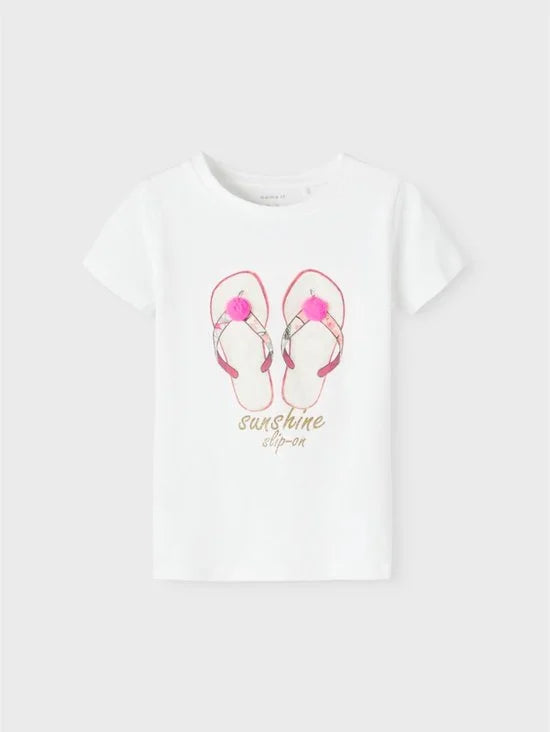 Name it t-shirt meisjes - wit - NMFfransisca - maat 80