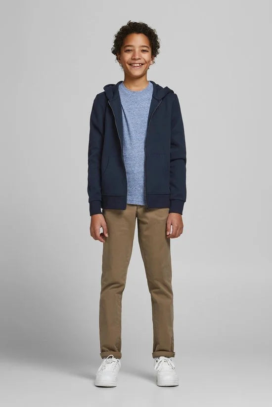 JACK&JONES JUNIOR JJEBASIC SWEAT ZIP HOOD NOOS JNR Jongens Trui - Maat 140