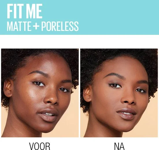 Maybelline New York - Fit Me Matte + Poreless Foundation - 350 Caramel - Medium Dekkende Foundation met Matte Finish voor de Normale tot Vette Huid -
