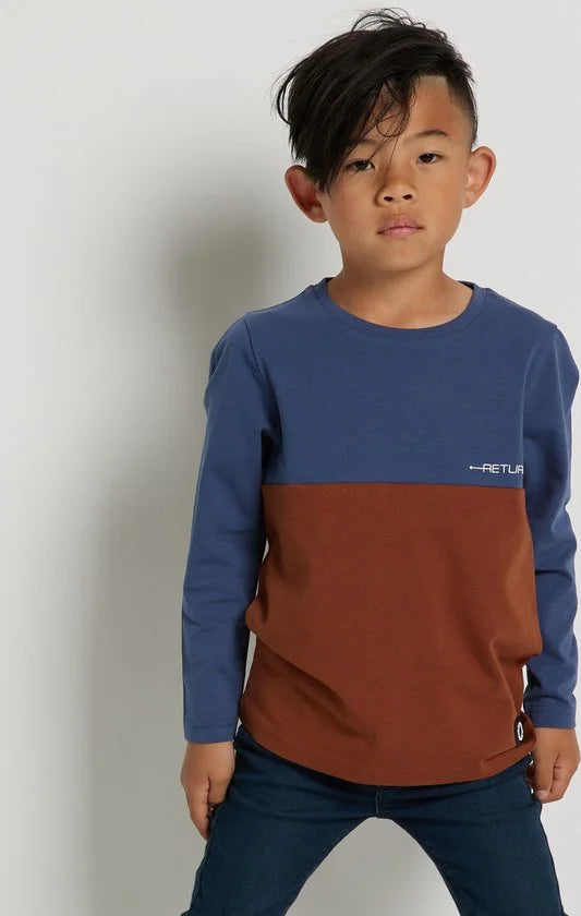 TerStal Jongens / Kinderen Europe Kids Top Doorsnee Dessin Bruin In Maat 122/128