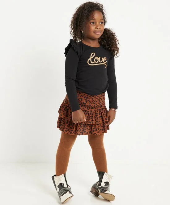 TerStal Meisjes / Kinderen Europe Kids Ruche Rokje All-over Print Bruin In Maat 122/128