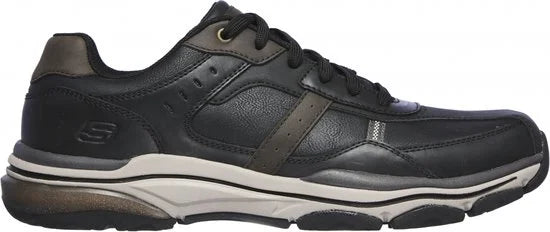Skechers Romago Elmen leren heren sneakers - Zwart - Extra comfort - Memory Foam - Maat 41