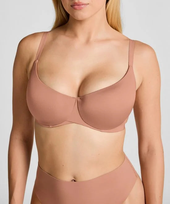 Hunkemöller Dames Lingerie Voorgevormde beugel bh Smooth - Bruin - maat C70
