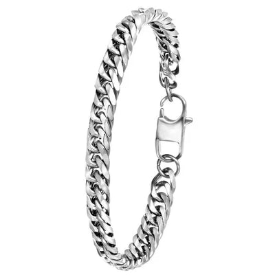 Lucardi Heren Armband gourmet mat - Staal - Armband - Cadeau - 21 cm - Zilverkleurig