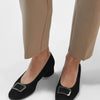Hassia Dames Pumps / Damesschoenen - Suède - Geen hoogte 2 cm cm - 302627 - Zwart - Maat 41/41+