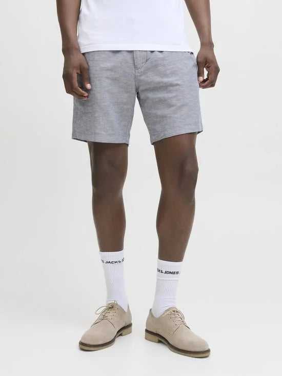 JACK & JONES Ace Summer Linen Blend Short regular fit - heren shorts - licht denim melange - Maat: XL