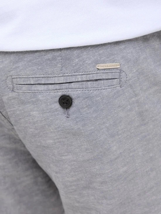 JACK & JONES Ace Summer Linen Blend Short regular fit - heren shorts - licht denim melange - Maat: XL