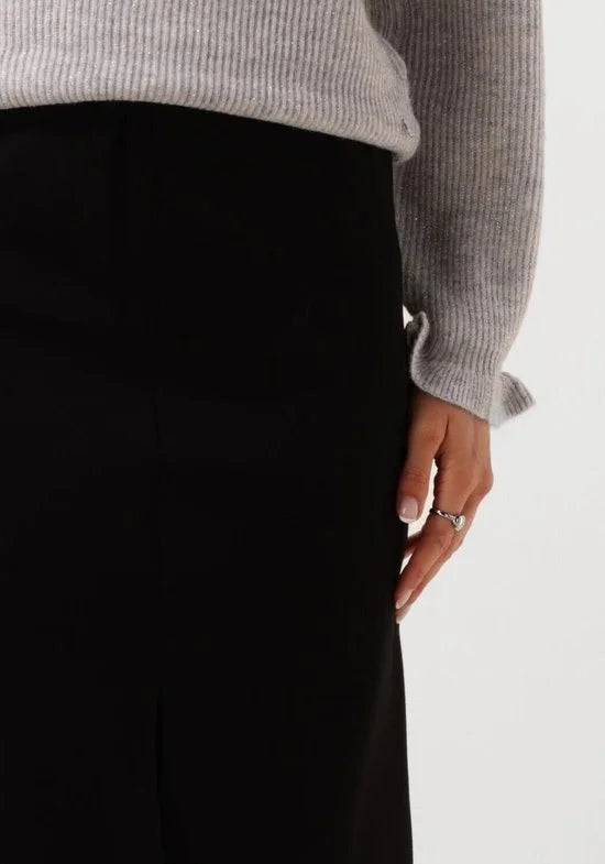 Minus Marcia Midi Skirt Rokken Dames - Zwart - Maat XS