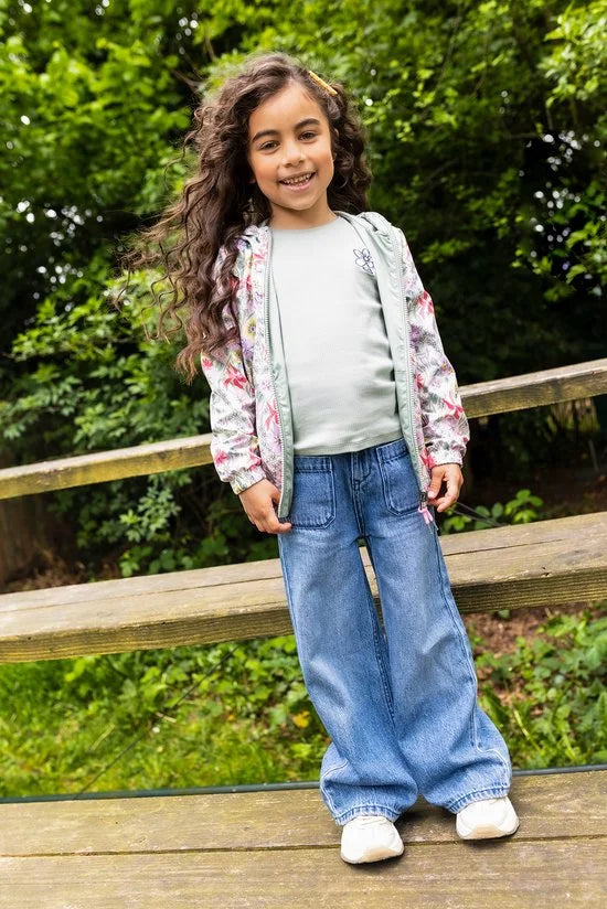 Noppies Girls Jacket Ellisville reversible all over print Meisjes Jas - Whitecap Gray - Maat 104