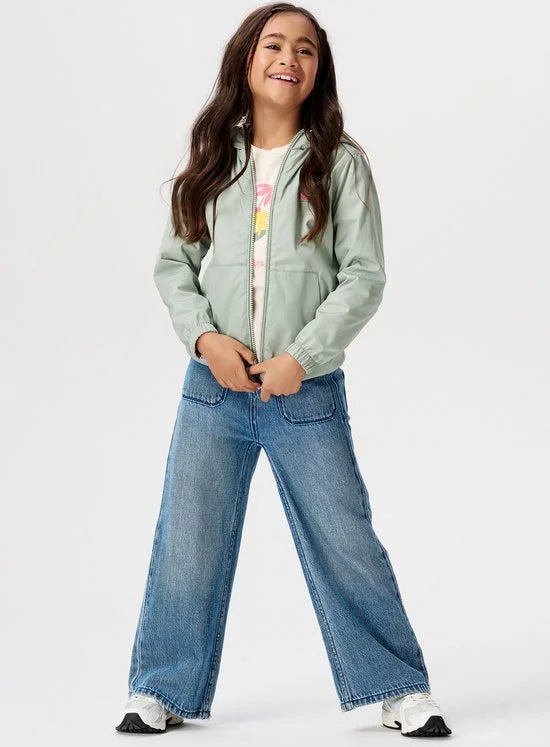 Noppies Girls Jacket Ellisville reversible all over print Meisjes Jas - Whitecap Gray - Maat 104