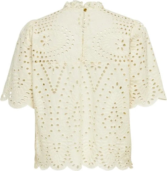Only Nyla Life SS Anglaise Top WVN Eggnog BEIGE S