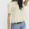 Only Nyla Life SS Anglaise Top WVN Eggnog BEIGE S