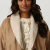 Scotch & Soda Faux Shearling Jacket With Shawl Collar Jassen - Camel