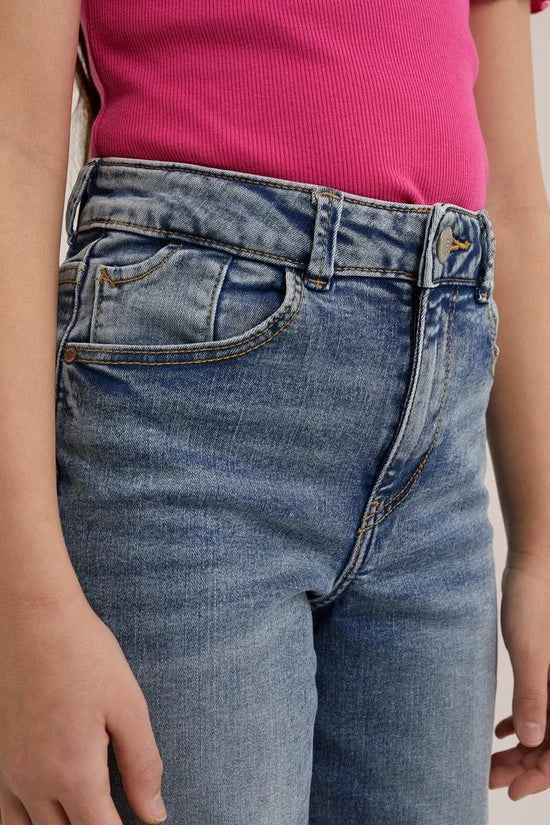 WE Fashion Meisjes wide leg jeans met stretch