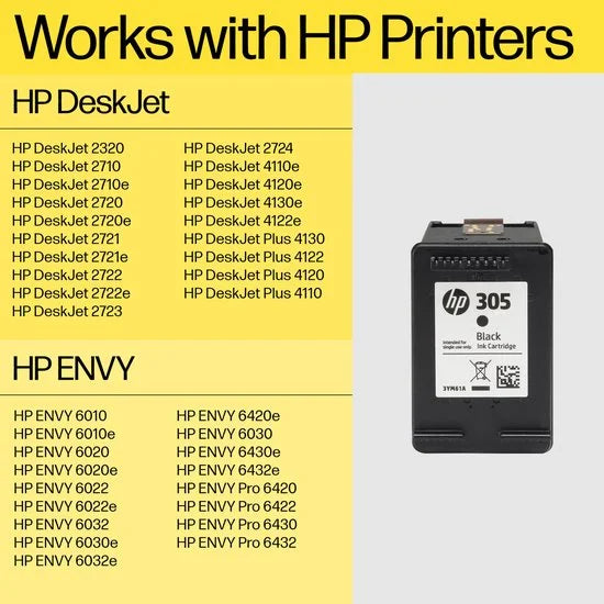 HP 305 - Inktcartridge - Zwart