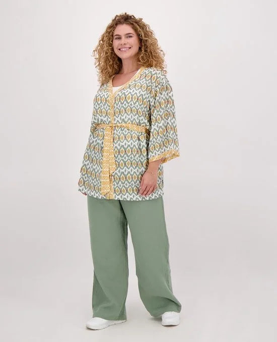 Groene Broek/Pantalon van Je m'appelle - Dames - Plus Size - 46 - 4 maten beschikbaar