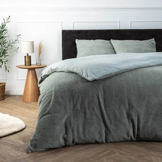 Dekbedovertrek Teddy Heerlijk Zacht Maat 140 x 220 cm + 1 Kussensloop Kleur Jade