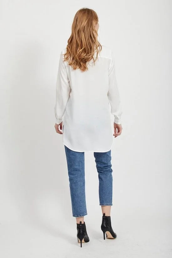 VILA VILUCY BUTTON LS TUNIC Dames T-shirt - Maat 44