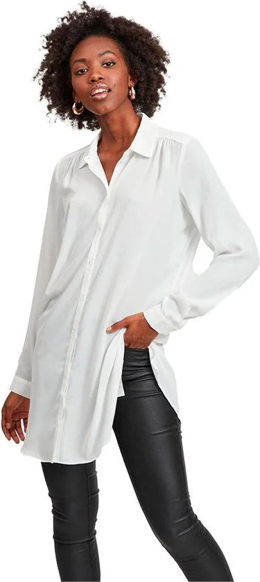 VILA VILUCY BUTTON LS TUNIC Dames T-shirt - Maat 44