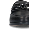 Manfield - Dames - Zwarte leren loafers met vierkanten chain - Maat 37