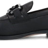 Manfield - Dames - Zwarte leren loafers met vierkanten chain - Maat 37