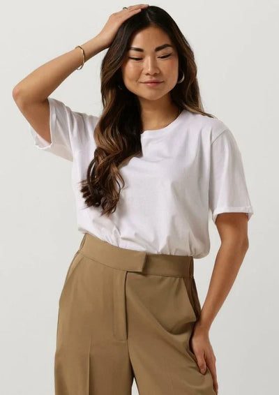 MSCH Copenhagen Mschterina Organic Tee Tops & T-shirts Dames - Shirt - Ecru - Maat L/XL