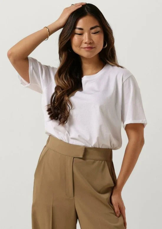MSCH Copenhagen Mschterina Organic Tee Tops & T-shirts Dames - Shirt - Ecru - Maat L/XL